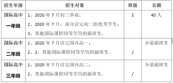 中宏國(guó)際書院2020年秋季招生對(duì)象